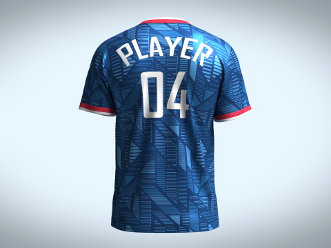 Soccer Blue Jersey Player - 04 3D-Modell
