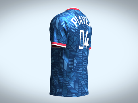Soccer Blue Jersey Player - 04 3D-Modell