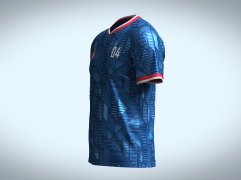 Soccer Blue Jersey Player - 04 3D-Modell