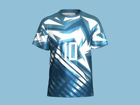 Soccer Blue and white color Jersey Player-10 3Dモデル