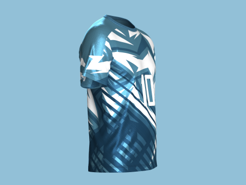 Soccer Blue and white color Jersey Player-10 3D Model