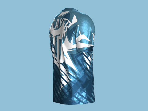 Soccer Blue and white color Jersey Player-10 3D Model