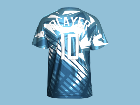 Soccer Blue and white color Jersey Player-10 3D Model