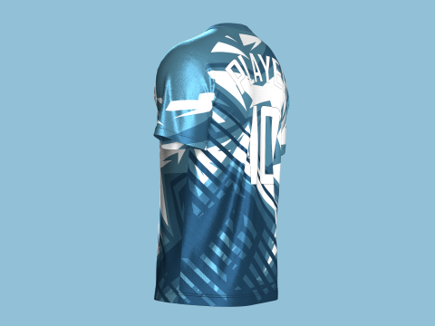 Soccer Blue and white color Jersey Player-10 3D Model
