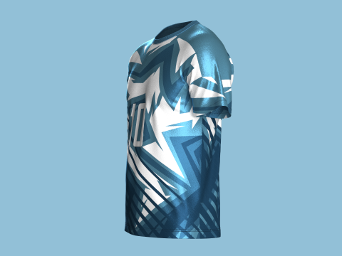 Soccer Blue and white color Jersey Player-10 3D Model