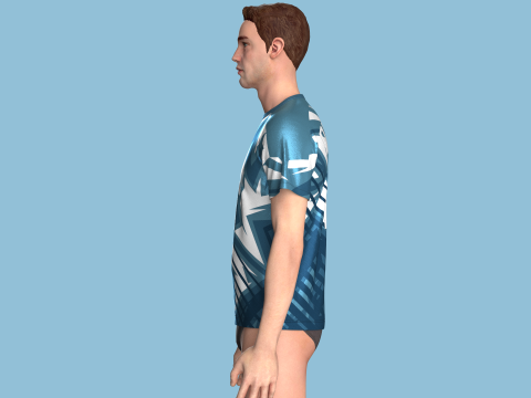 Soccer Blue and white color Jersey Player-10 3D Model