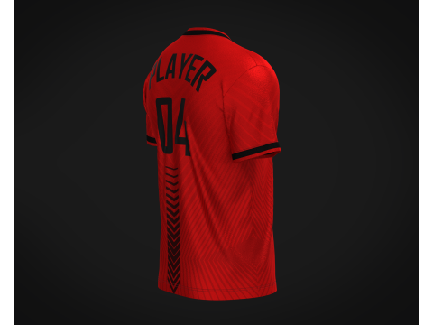 Soccer Red Jersey Player-04 Model 3D