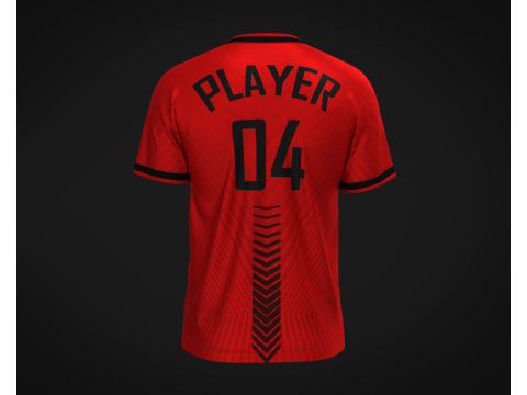 Soccer Red Jersey Player-04 Model 3D