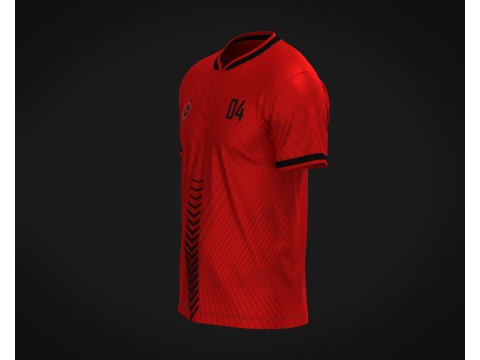 Soccer Red Jersey Player-04 Model 3D