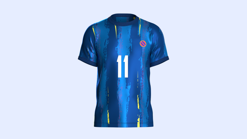 Soccer Football cobalt Blue Jersey Player-11 Modèle 3D .c4d .max .obj .3ds .fbx .stl .blend 