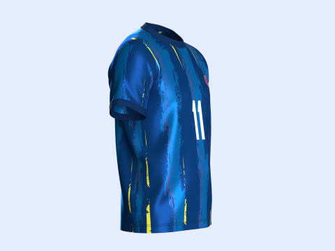 Soccer Football cobalt Blue Jersey Player-11 Modèle 3D