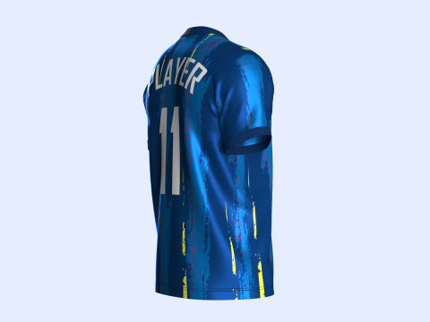 Soccer Football cobalt Blue Jersey Player-11 Modèle 3D