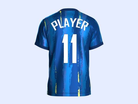 Soccer Football cobalt Blue Jersey Player-11 Modèle 3D