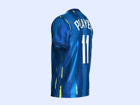 Soccer Football cobalt Blue Jersey Player-11 Modèle 3D