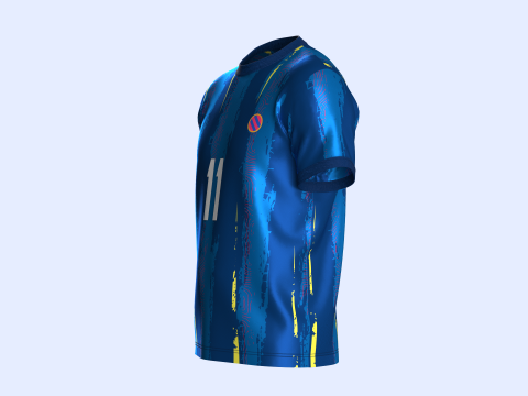 Soccer Football cobalt Blue Jersey Player-11 Modèle 3D