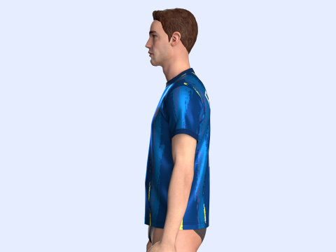 Soccer Football cobalt Blue Jersey Player-11 Modèle 3D