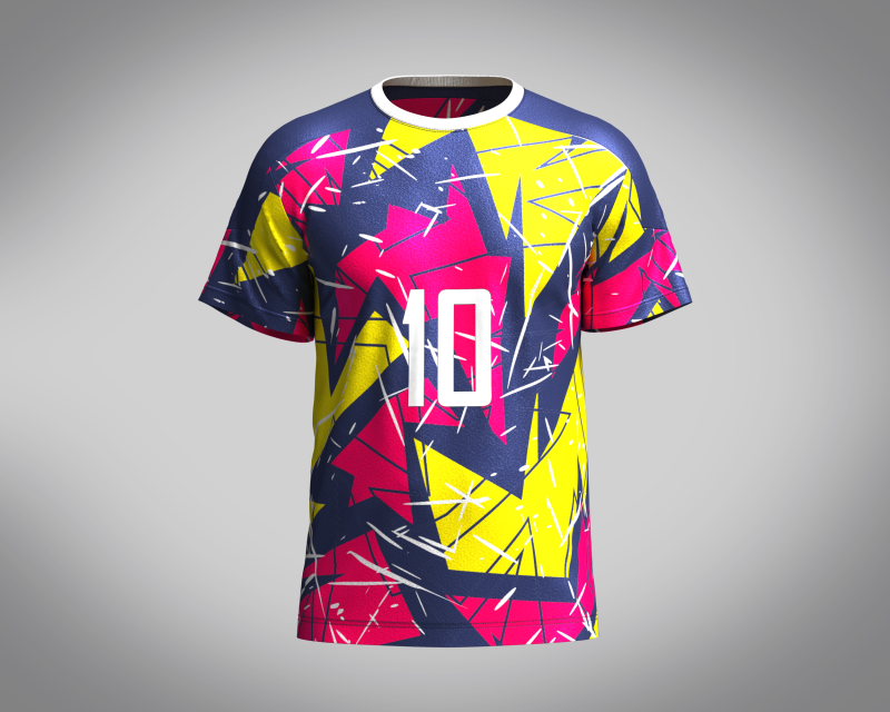 Soccer Hot pink with multi color Jersey Player-10 3D Модель .c4d .max .obj .3ds .fbx .stl .blend 