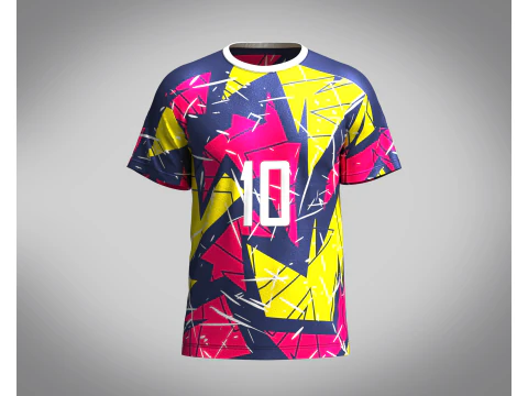 Футбол Ярко-розовый с разноцветной майкой Player-10 3D Модель