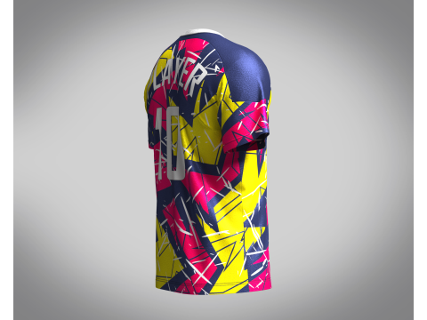 Soccer Hot pink with multi color Jersey Player-10 3D Модель