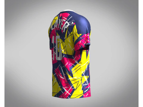 Soccer Hot pink with multi color Jersey Player-10 3D Model