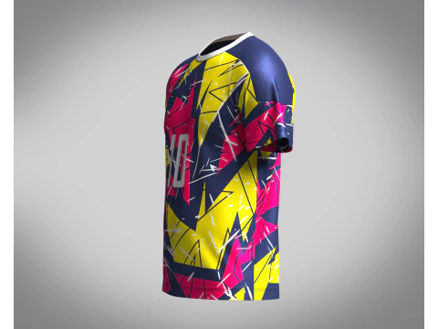 Soccer Hot pink with multi color Jersey Player-10 3D Model