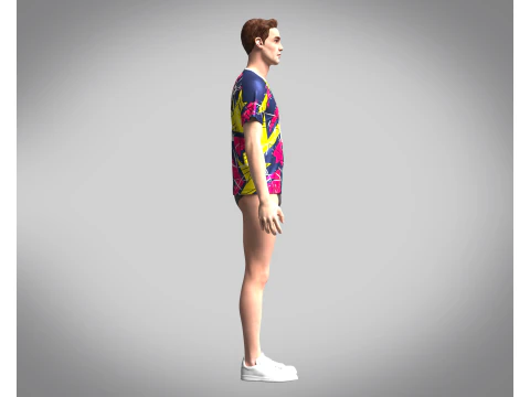 Soccer Hot pink with multi color Jersey Player-10 3D Model
