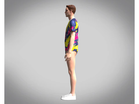 Soccer Hot pink with multi color Jersey Player-10 3D Model