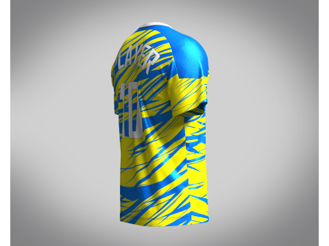 Soccer Yellow with Ske Blue Purple Jersey Player-10 3D 模型