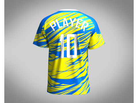 Soccer Yellow with Ske Blue Purple Jersey Player-10 3D 模型