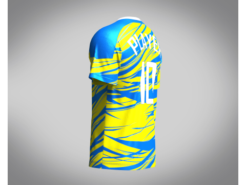 Soccer Yellow with Ske Blue Purple Jersey Player-10 3D 模型
