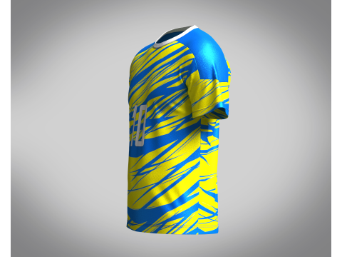 Soccer Yellow with Ske Blue Purple Jersey Player-10 3D 模型