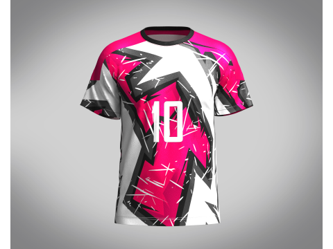 Soccer White with multi color Jersey Player-10 3D Model