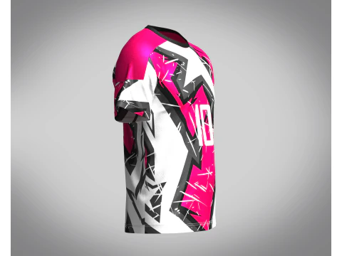 Soccer White with multi color Jersey Player-10 3D Model