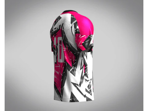 Soccer White with multi color Jersey Player-10 3D Model