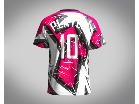 Soccer White with multi color Jersey Player-10 3D 模型