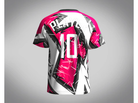 Soccer White with multi color Jersey Player-10 3D Model