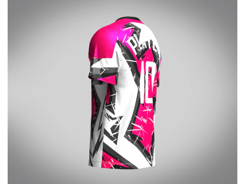 Soccer White with multi color Jersey Player-10 3D Model