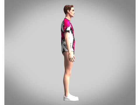 Soccer White with multi color Jersey Player-10 3D 模型