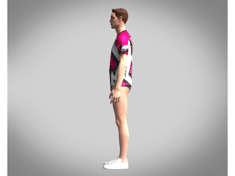 Soccer White with multi color Jersey Player-10 3D 模型