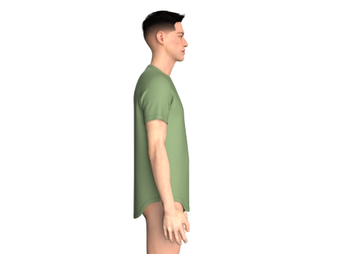 Men Scalloped Tshirt Modelo 3D
