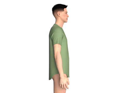 Men Scalloped Tshirt 3D Model