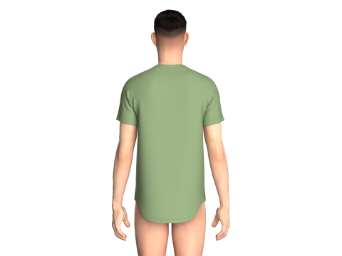 Men Scalloped Tshirt Modelo 3D