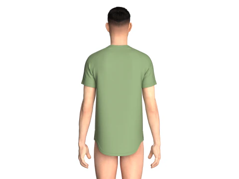Men Scalloped Tshirt 3D Model