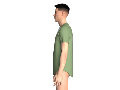 Men Scalloped Tshirt 3D Model