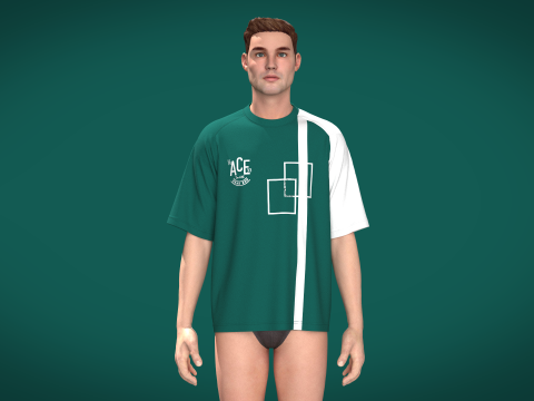 Men Raglan Tshirt - ACE 3D Model