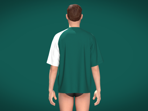 Men Raglan Tshirt - ACE 3D Model