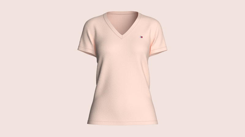Tommy Hilfiger - V-Neck Girls T-Shirt Model 3D .c4d .max .obj .3ds .fbx .stl .blend 