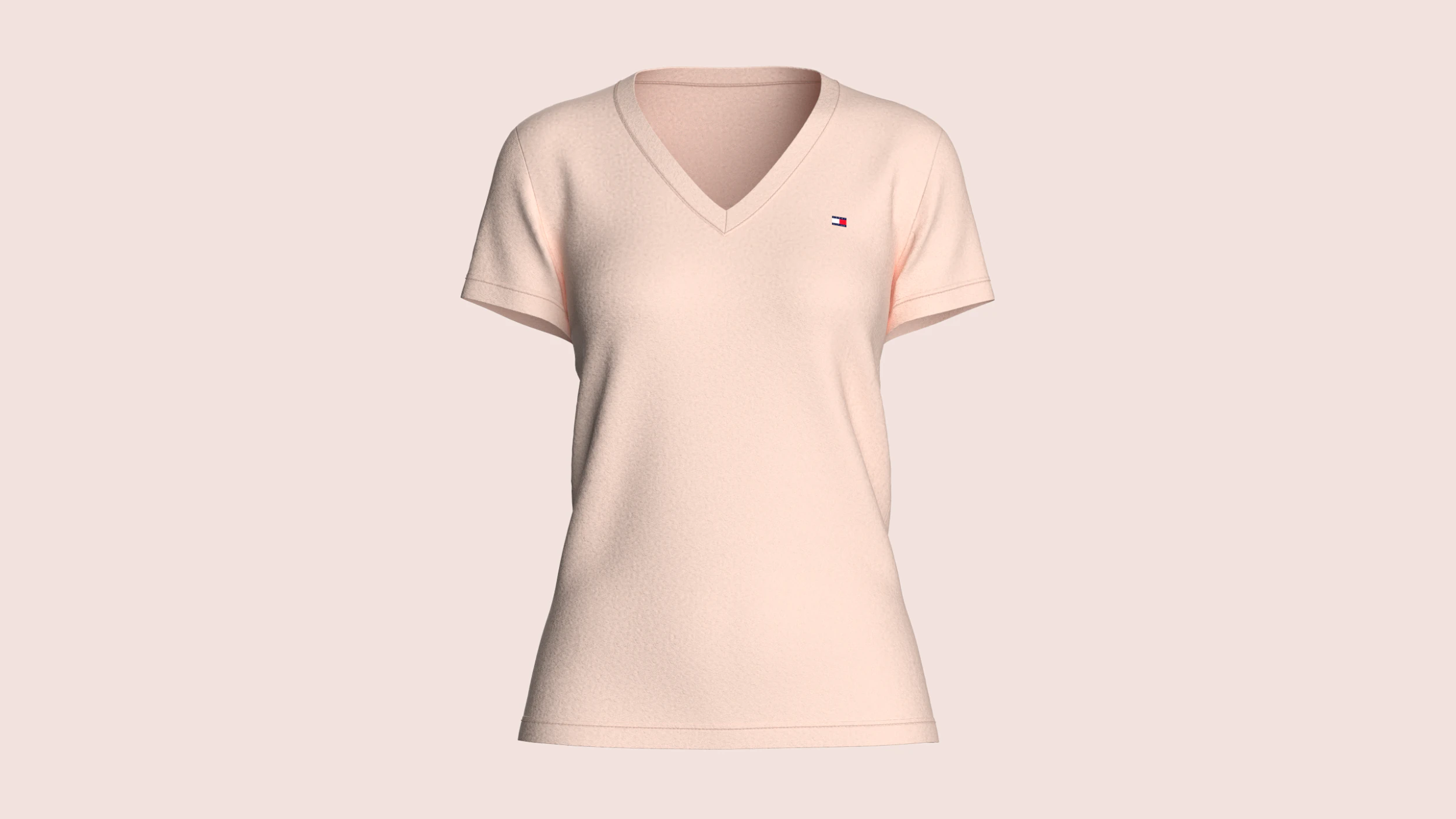 Tommy Hilfiger - V-Neck Girls T-Shirt 3D Model .c4d .max .obj .3ds .fbx .stl .blend 