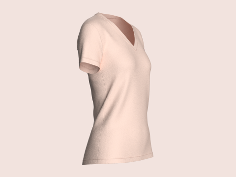Tommy Hilfiger - V-Neck Girls T-Shirt Model 3D