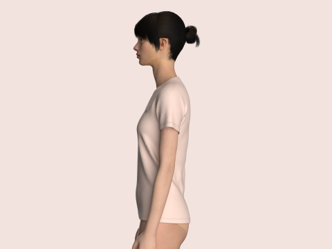 Tommy Hilfiger - V-Neck Girls T-Shirt Model 3D